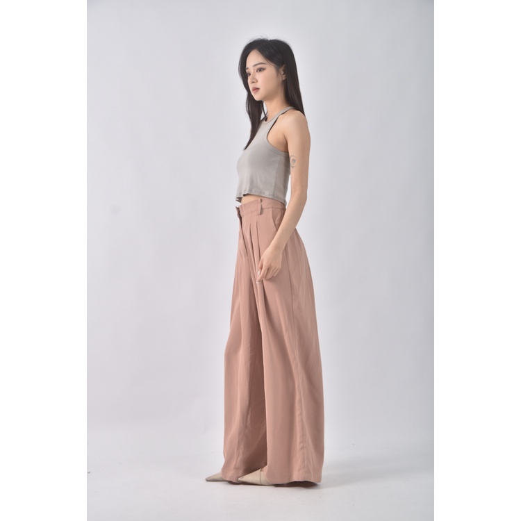 (S) emily coco高腰寬鬆粉色長褲二手衣, , large