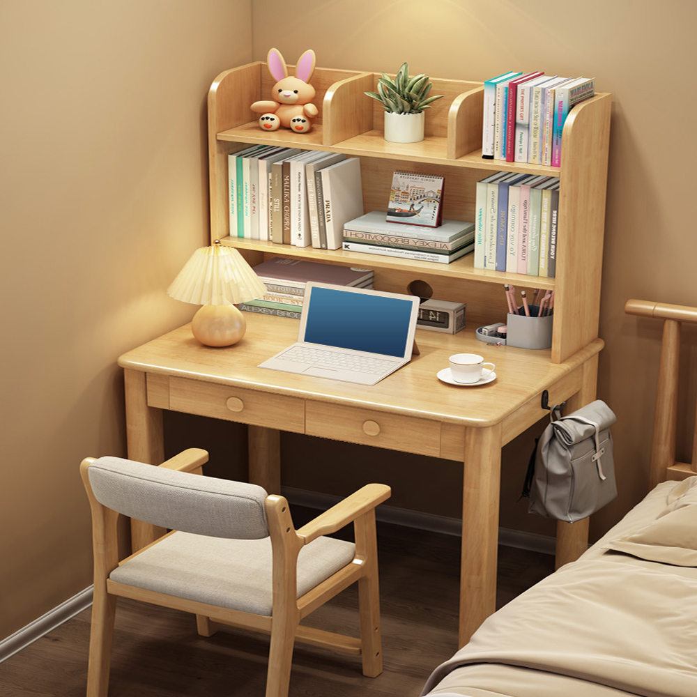 【AOTTO】小戶型實木雙抽書桌120公分(WD-031)