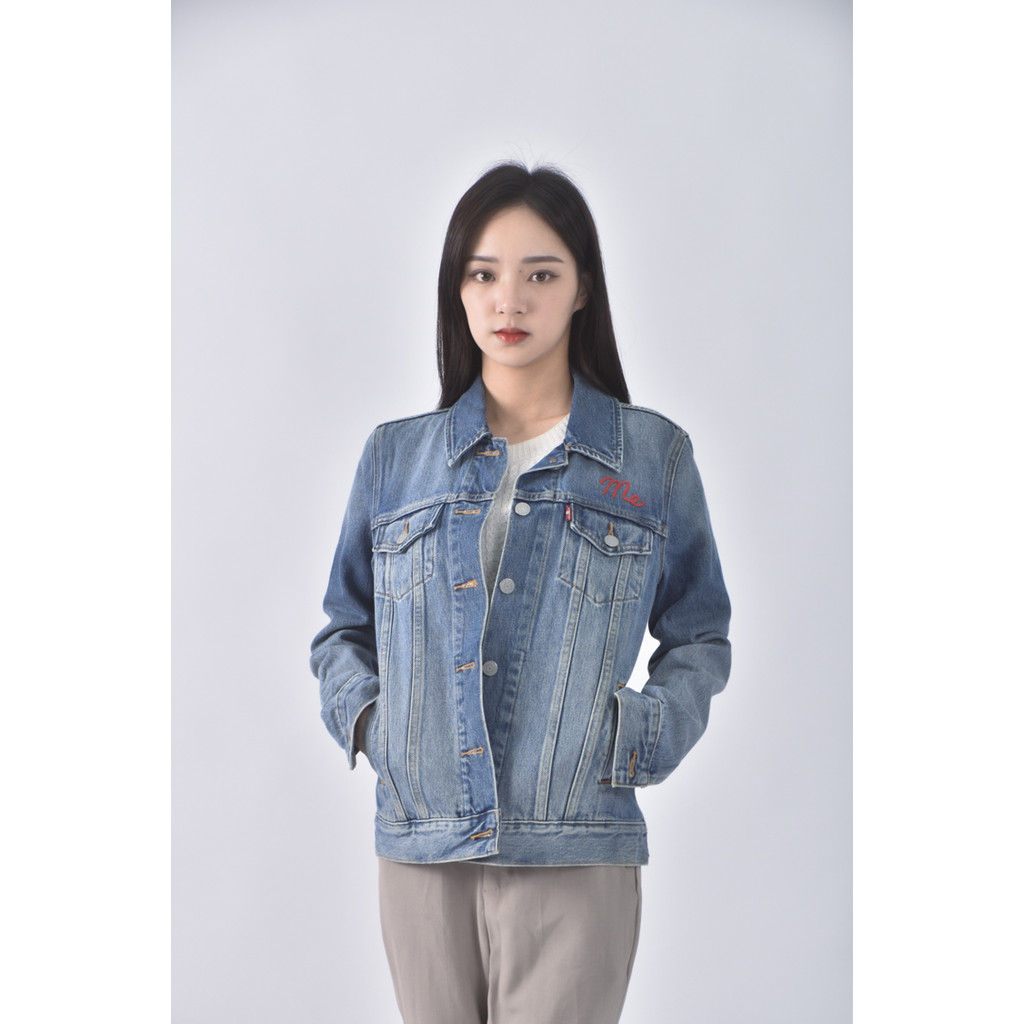 (S) levis丹寧牛仔棉質純棉藍色外套二手衣, , large