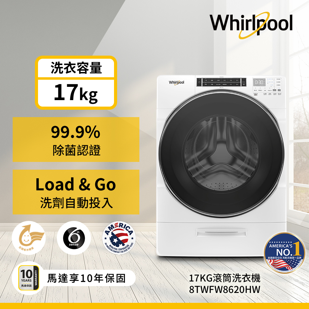 Whirlpool 8TWFW8620HW Washing Machine, , large