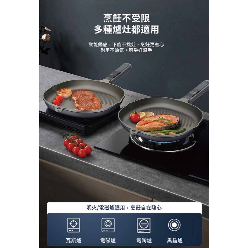 【APEX】智能顯溫牛排煎鍋26CM, , large