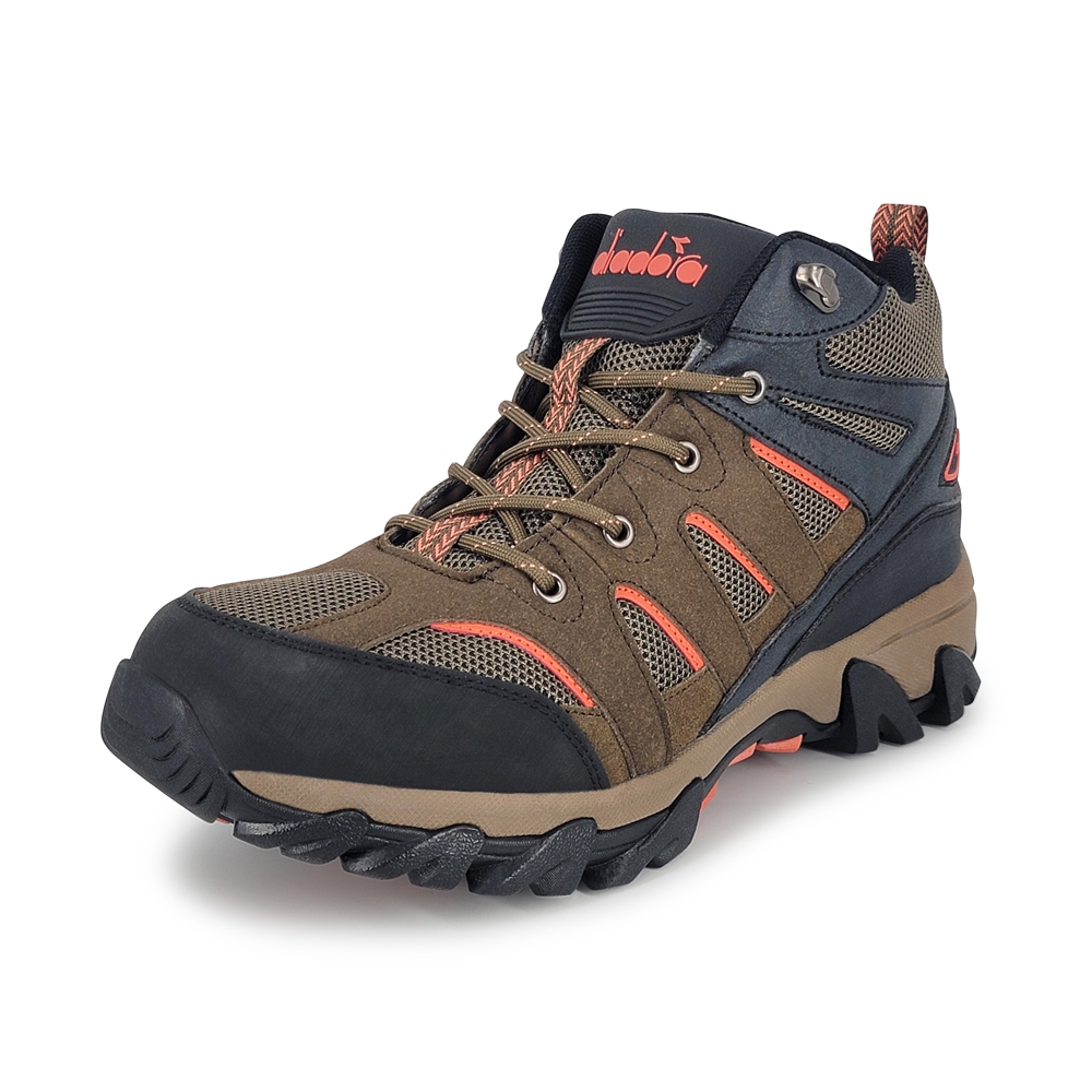 DIADORA迪亞多那 抗水機能登山鞋 男運動鞋 越野鞋 男鞋 防潑水 寬楦 保護後跟 減壓 透氣 耐磨 止滑 咖啡卡其, , large