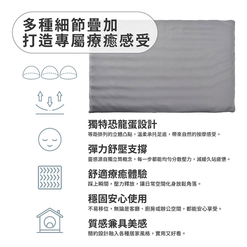 【Monster】 B+ Dinosaur Egg Independent Spring Healing Mat (58x36cm) – Blue, , large
