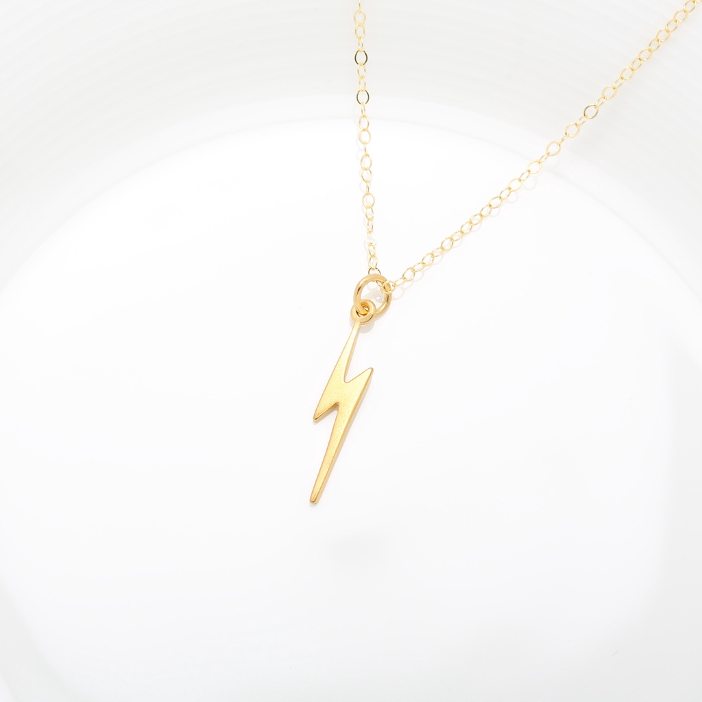【Angel & Me】Golden Power Lightning s925 sterling silver necklace birthday gift, , large