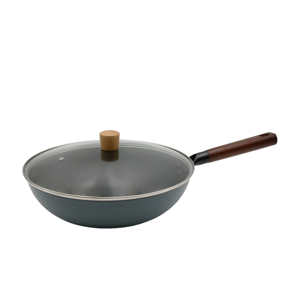 KIYODO美佳石不沾炒鍋32cm-附蓋, , large