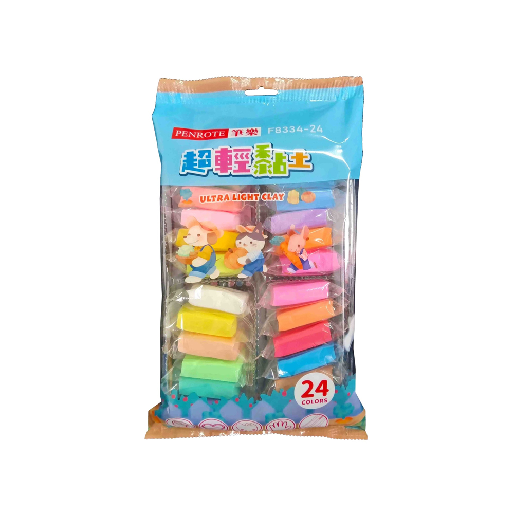 【筆樂 PENROTE】24色超輕黏土 5包入/盒 F8334-24, , large