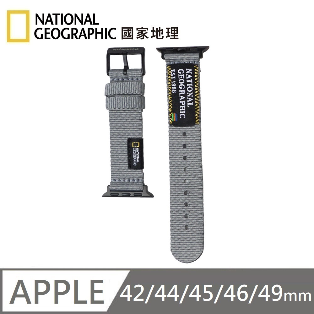 National Geographic Apple Watch NatoSlim Strap Trendy Watchband Applicable to Apple Watch 42/44/45/46/49mm - Gray 