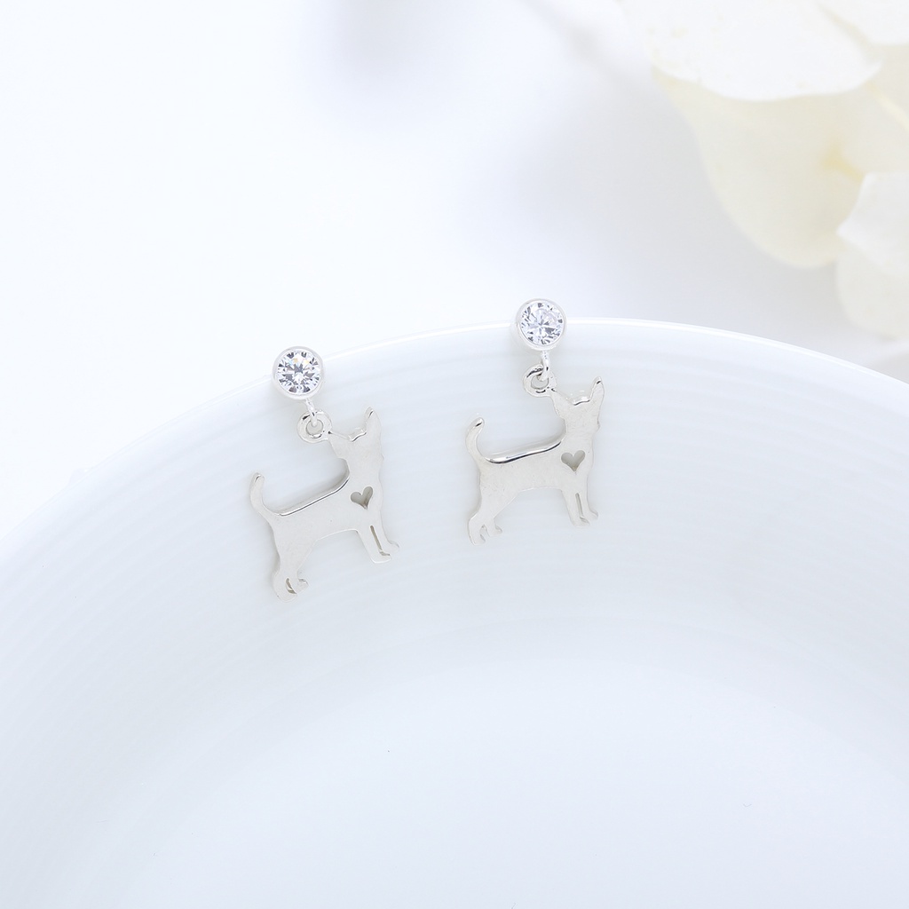 【Angel & Me】Chihuahua Dog s925 sterling silver earrings birthday christmas gift, , large