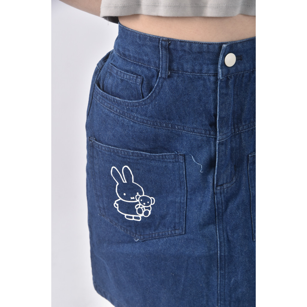 (S) miffy丹寧牛仔棉質純棉藍色短裙二手衣, , large