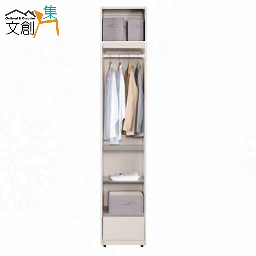 【文創集】華爾1.5尺二門中空單抽加高衣櫃組合(客約商品), , large