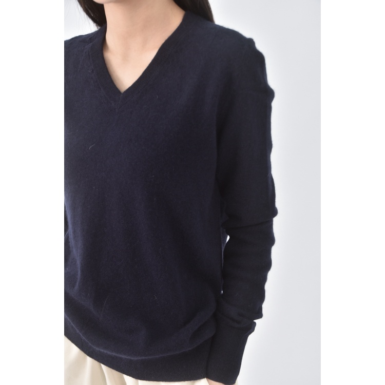 (L) uniqlo羊毛v領藍色長袖上衣二手衣, , large