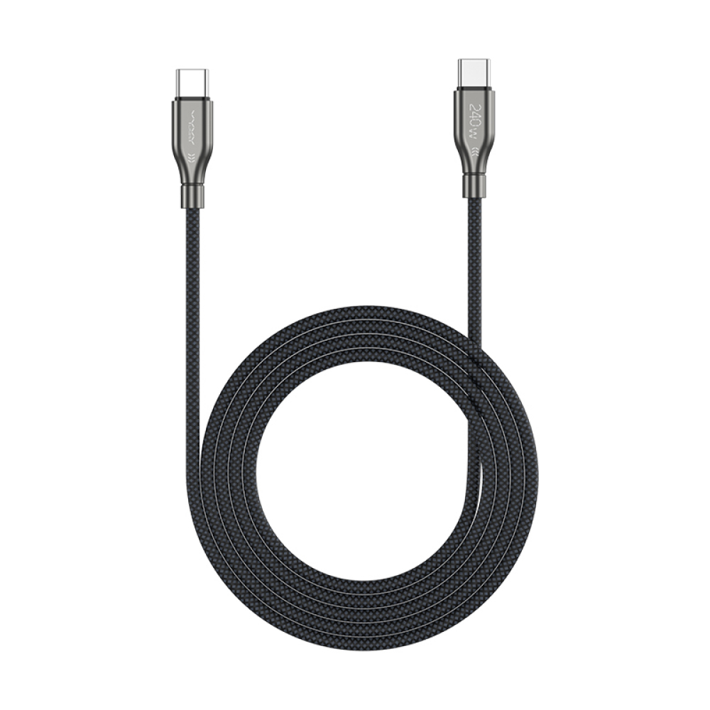 【Vyvylabs】240W Hardcord Series Fast Charging Data Cable Type-C to Type-C(2m)(Black)(Damaged Box Item), , large