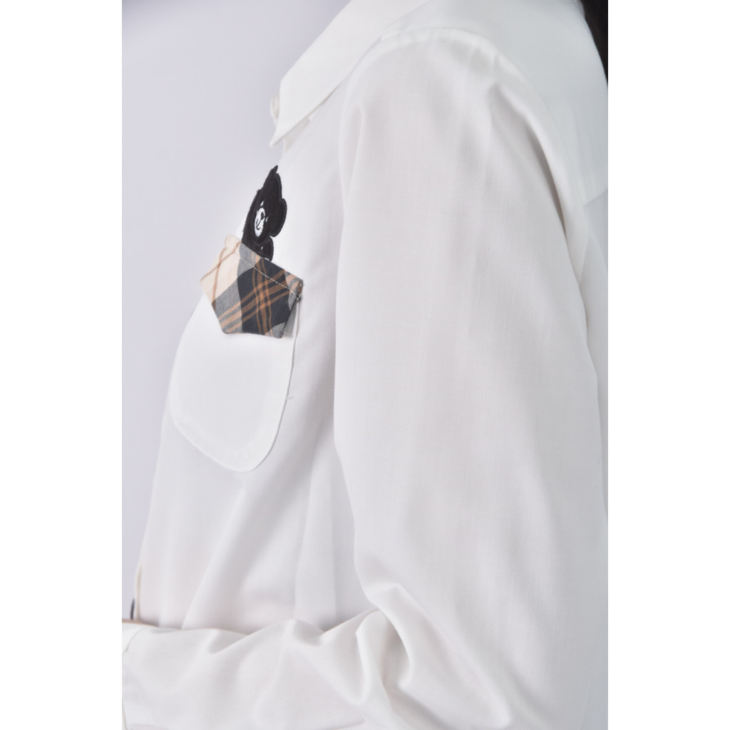 (M) kinloch anderson質感西裝格紋白色長袖上衣二手衣, , large