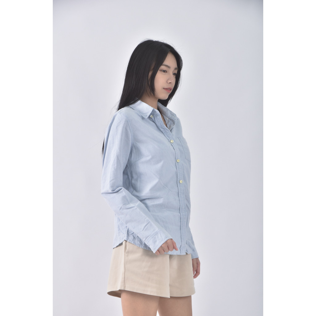 (S) net質感西裝棉質純棉藍色長袖上衣二手衣, , large