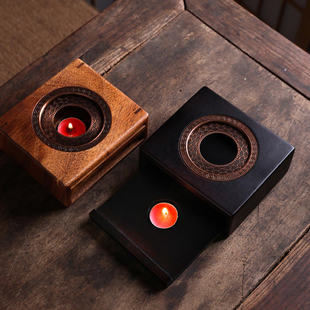 【CITY STAR】竹製胡桃色溫茶暖茶器, , large