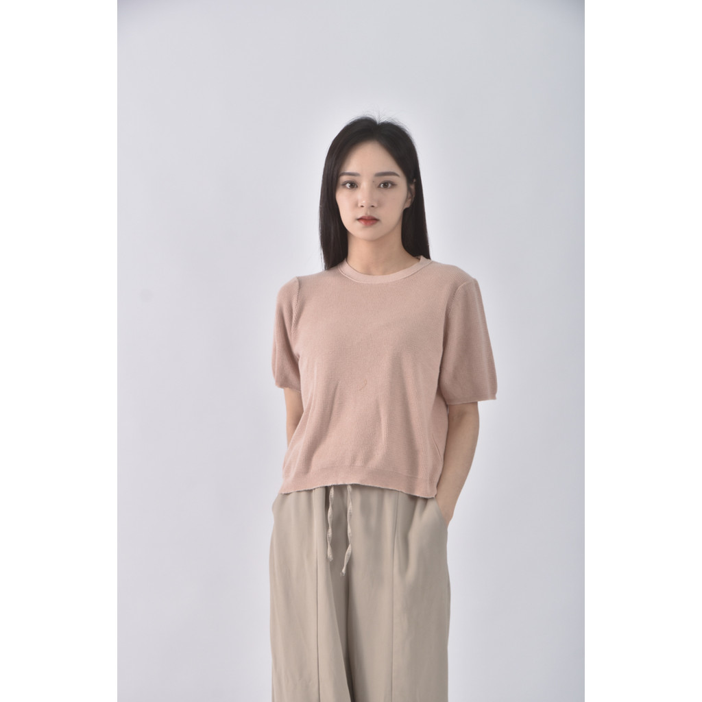 (S) 氣質粉色短袖上衣二手衣