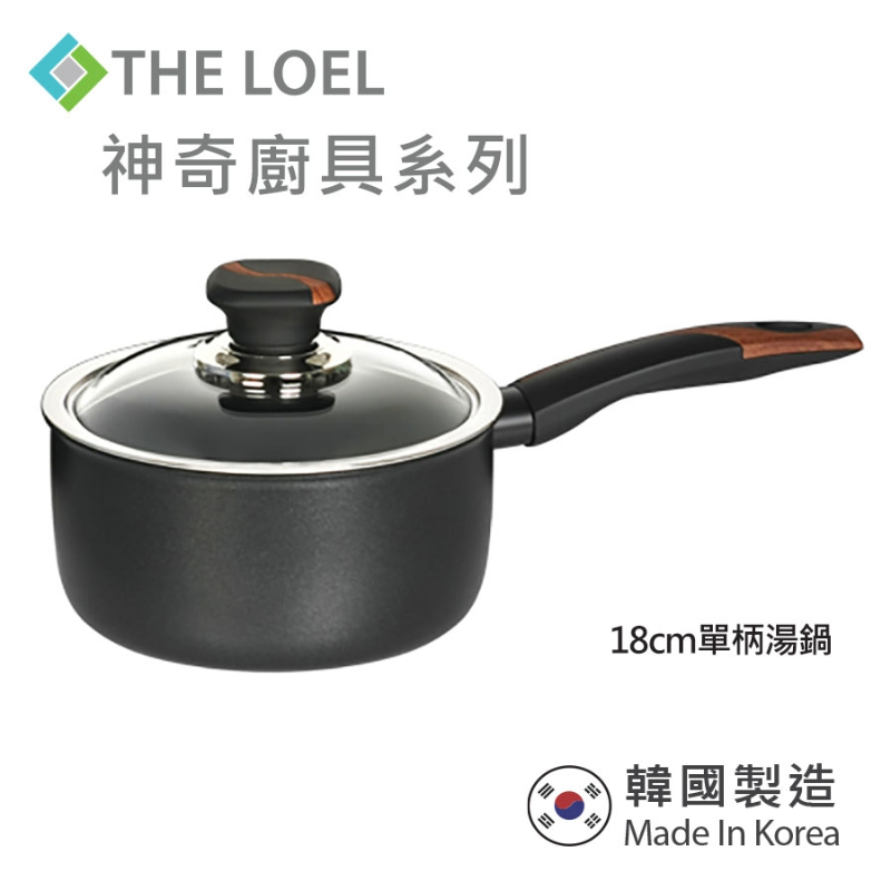 THE LOEL Premium Non-stick Cookware 18cm Pot & Glass Cover, , large