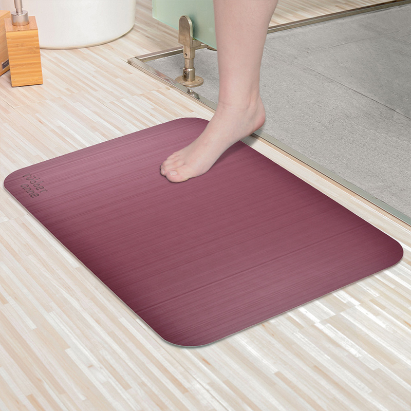 【Monster】 Soft Diatomaceous Earth Absorbent Mat – Silk Texture (60x40cm) – Grape Purple, , large