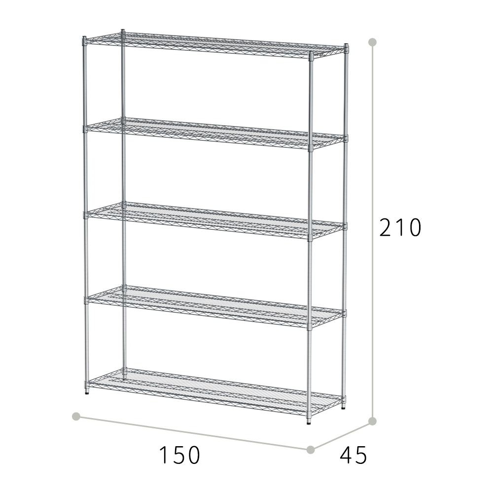 【Y HOUSE】150x45x210公分 荷重型五層鐵架 耐重層架 荷重型鐵力士架, , large