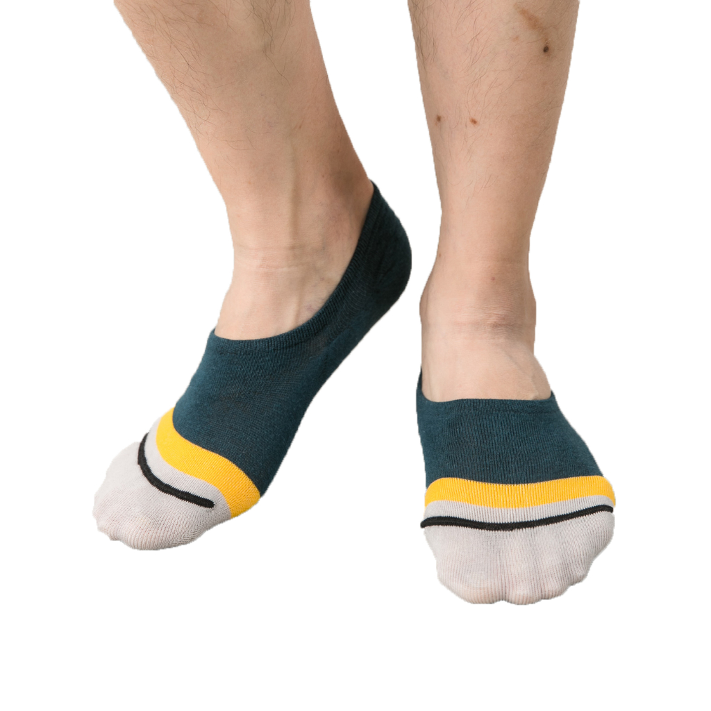 【現貨】MIT台灣製貝柔 義式對目止滑隱形襪套-拼接 HP5552, , large