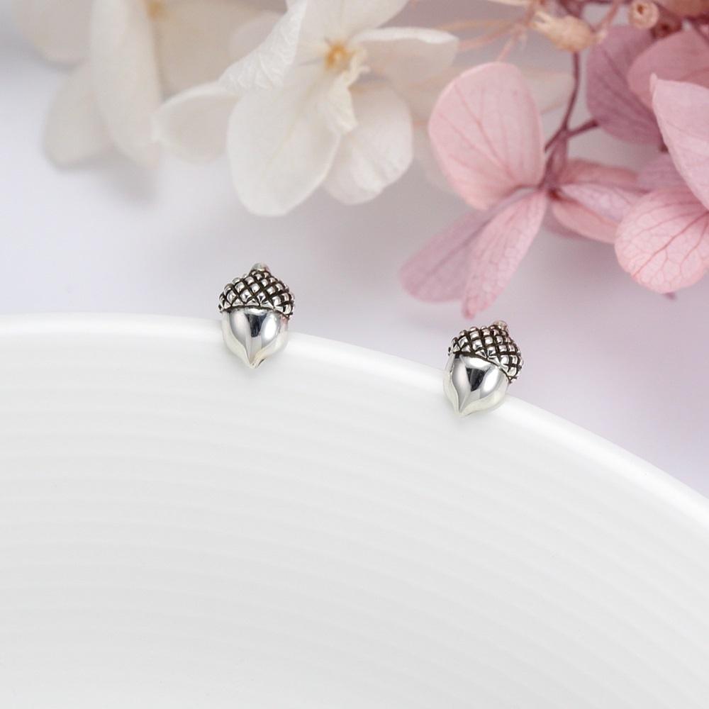 【Angel & Me】 幸運橡果 橡實 s925純銀耳環 耳夾 情人節禮物, , large