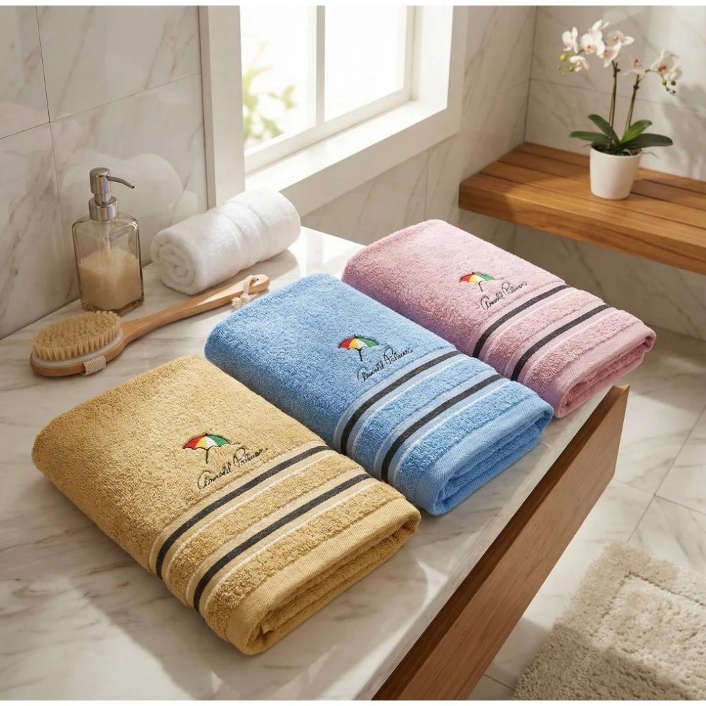 [Kaimei Cotton Industry] 🔥Double 11 Sale🔥Kaimei Bath Towel｜MIT Taiwan-made Umbrella Brand LOGO Bath Towel Classic Striped Pure Cotton Bath Towel Brand Authorization 3 Pack Random Excellent, , large