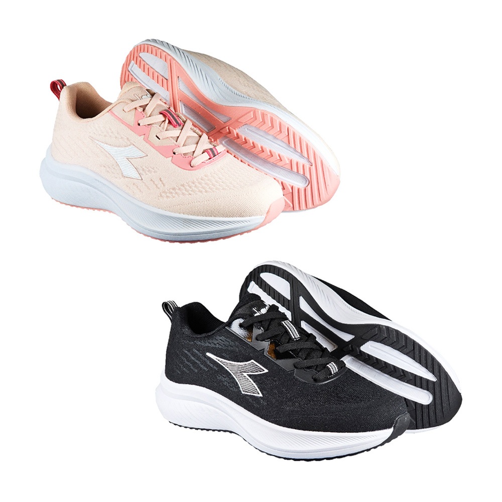 DIADORA迪亞多那 清風避震慢跑鞋 女運動鞋 女鞋 透氣 吸震 回彈 增高 厚底 高彈 服貼 足弓支撐 止滑 粉 黑