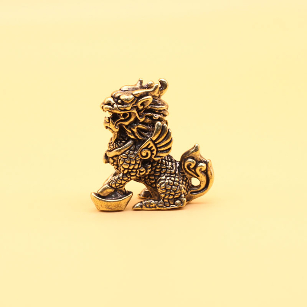 Good Feng Shui & Fortune-Enhancing 【Brass-Cast Yuanbao & Qilin Pair】Attract Wealth, Bring Luck, Ward Off Misfortune. Perfect for Store or Office Decor, Gift or Personal Use, Promotes Prosperity and Abundance, , large