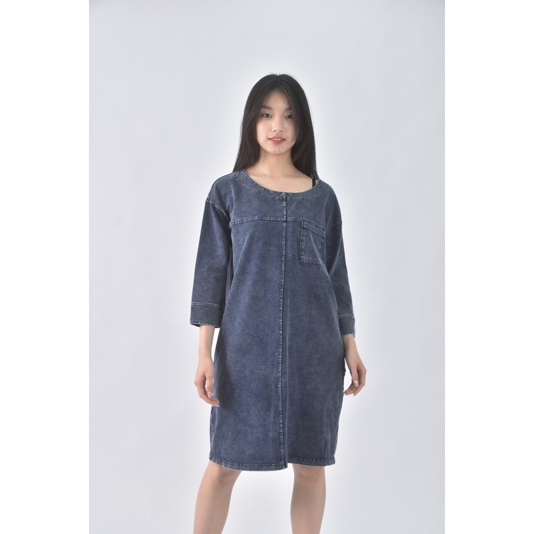 (L) ejeans jeans丹寧牛仔質感棉質藍色洋裝二手衣, , large