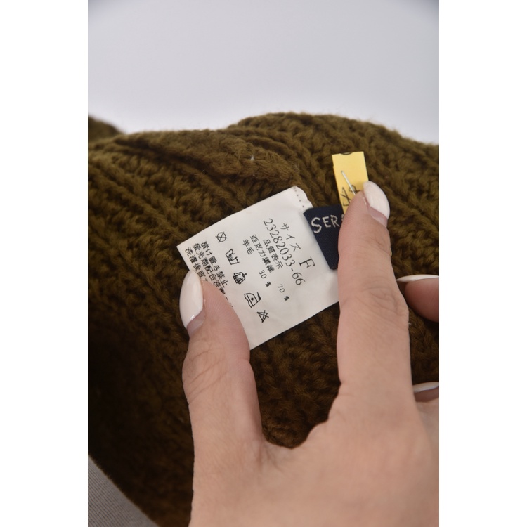 (S) seraph blanc質感羊毛連帽背心綠色外套二手衣, , large