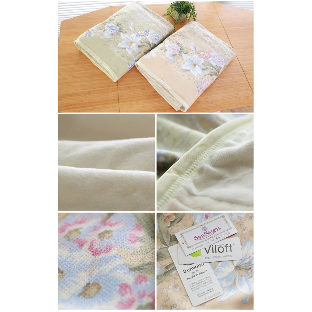 【格藍傢飾】日本泉大津發熱毛巾被-彩蝶戀花(2色可選), , large