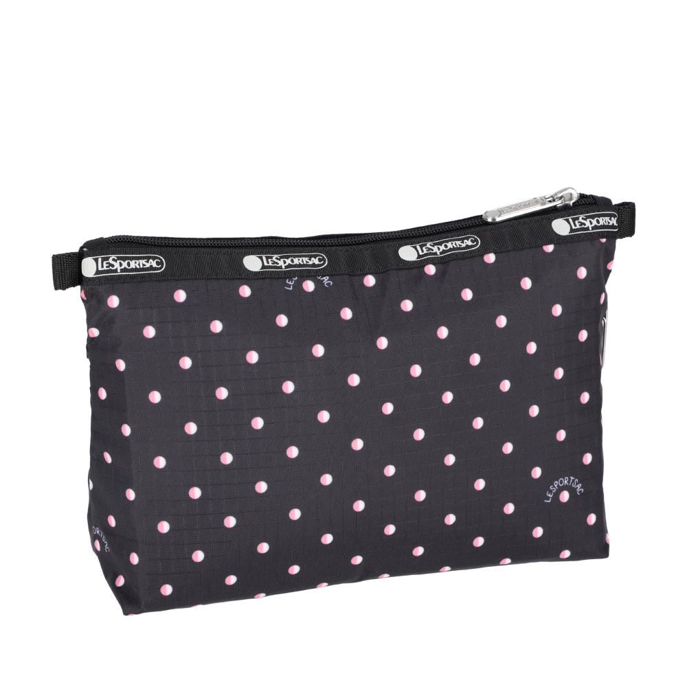 |快速出貨|Lesportsac Cosmetic Clutch 雙層拉鍊收納化妝包 送禮-粉色點滴, , large