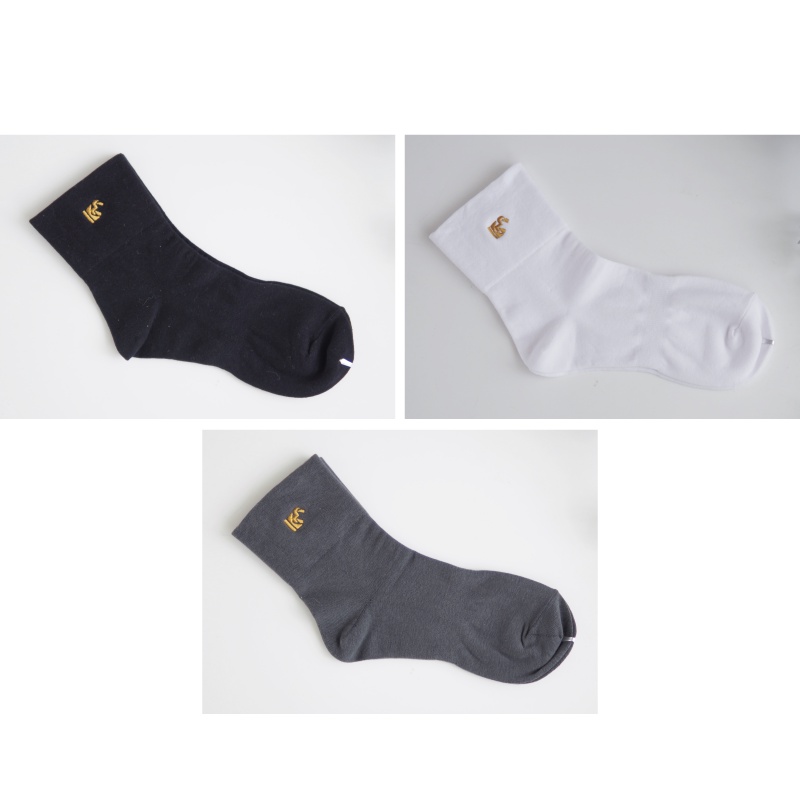 [Kaimei Cotton Industry] Set of six pairs, made in MIT Taiwan, Kaimei's exclusive embroidery model, high-quality combed cotton, traceless wide-mouth health socks, , large