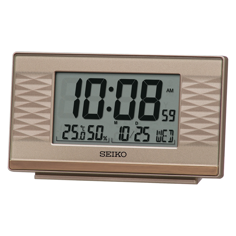 SEIKO 精工 溫溼度顯示 貪睡電子桌鐘 QHL094P, , large