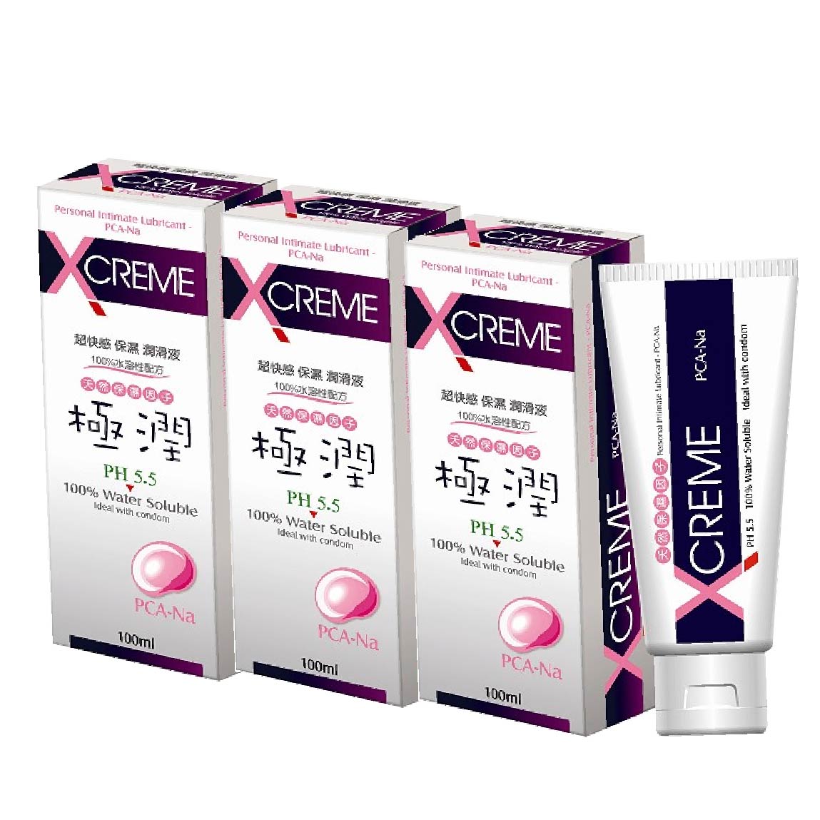 【XCREME超快感】三瓶保濕型水溶性潤滑液, , large