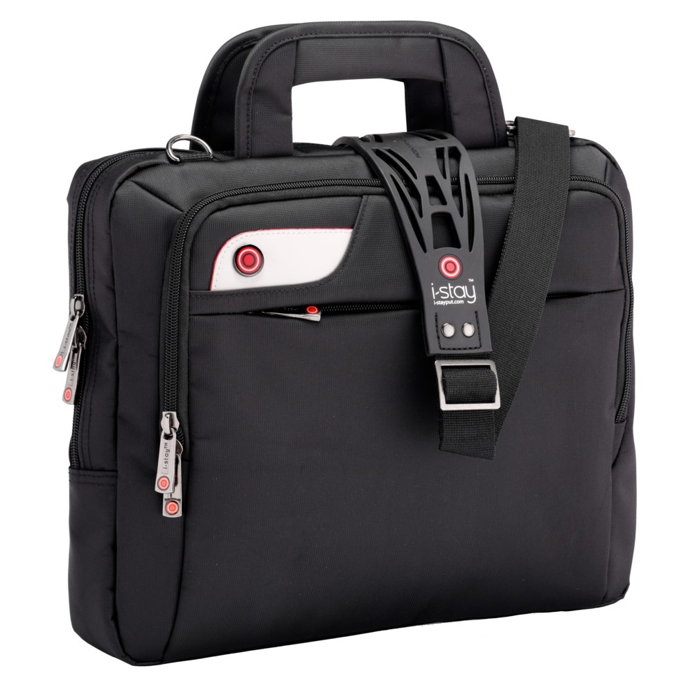 I-Stay laptop bag 13.3" with i-stay strap in black polyeste , , large