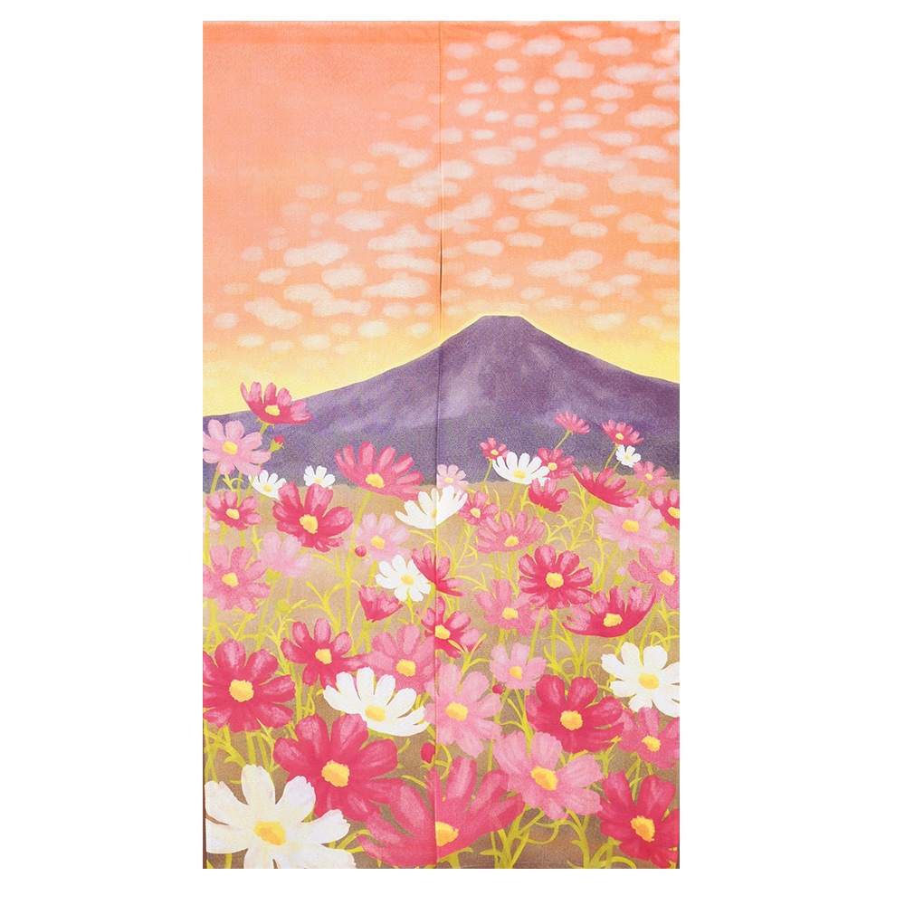 日本製【コスモ】長門簾《富士山秋天波斯菊》, , large