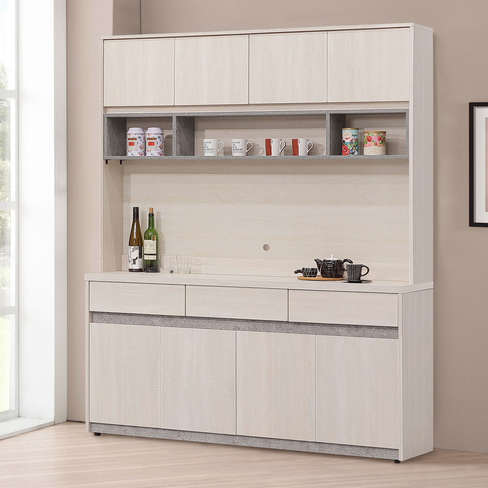 【Homelike】喜家居5.3尺高收納餐櫃(上下座)(2326)