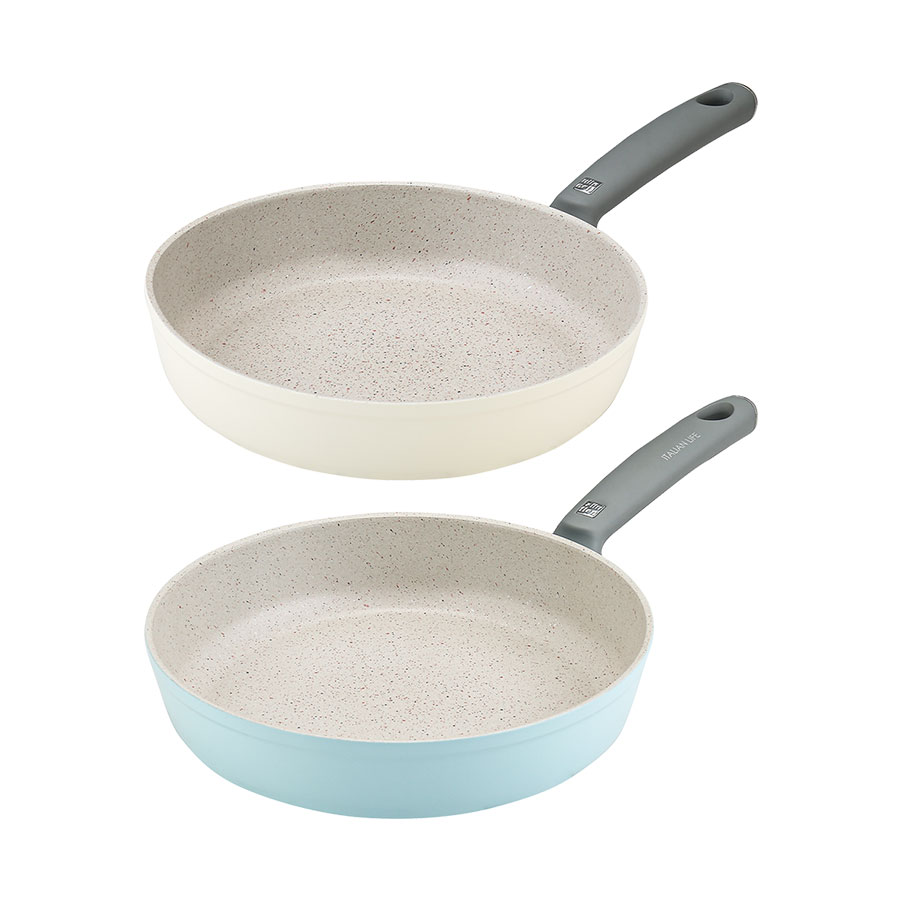 Colored pottery frying pan 24cm, , large