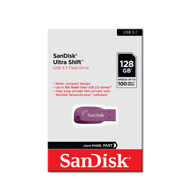 【SanDisk】CZ410 Ultra Shift 128G USB 3.2 薄暮紫 隨身碟 速度 100MB/s, , large