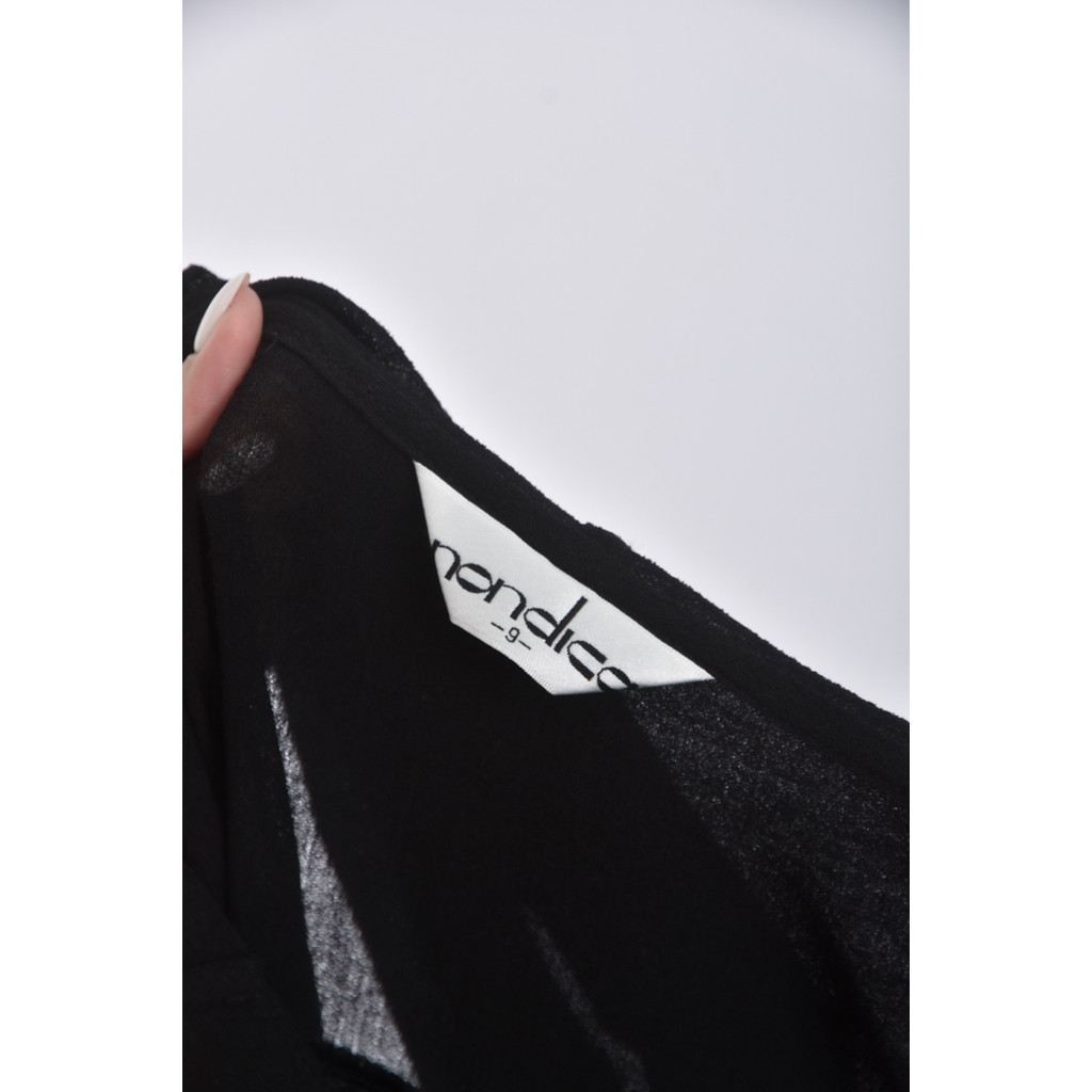 (S) nonodica無袖格紋黑色洋裝二手衣, , large