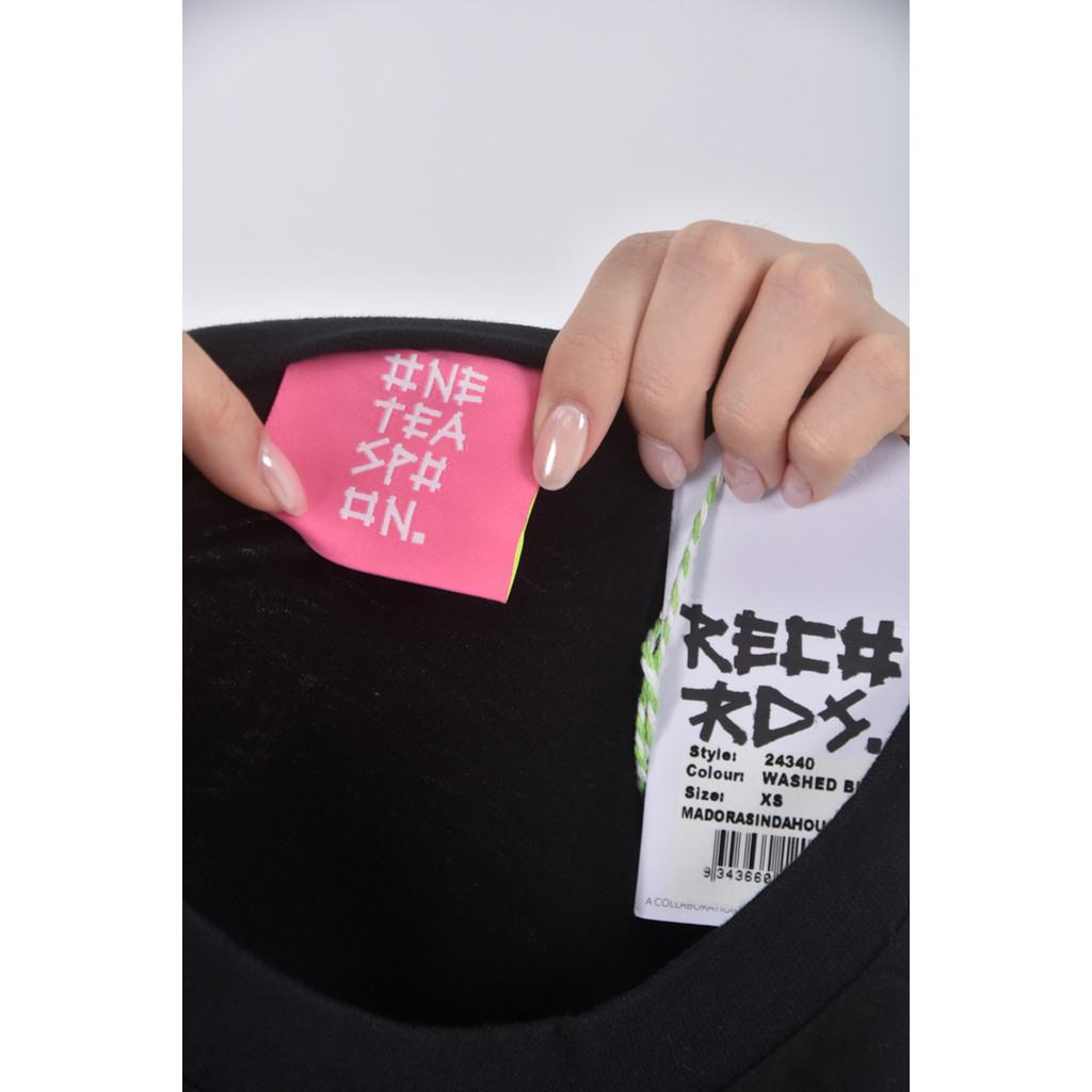 (L) oneteaspoon棉質圖案黑色長袖上衣二手衣, , large
