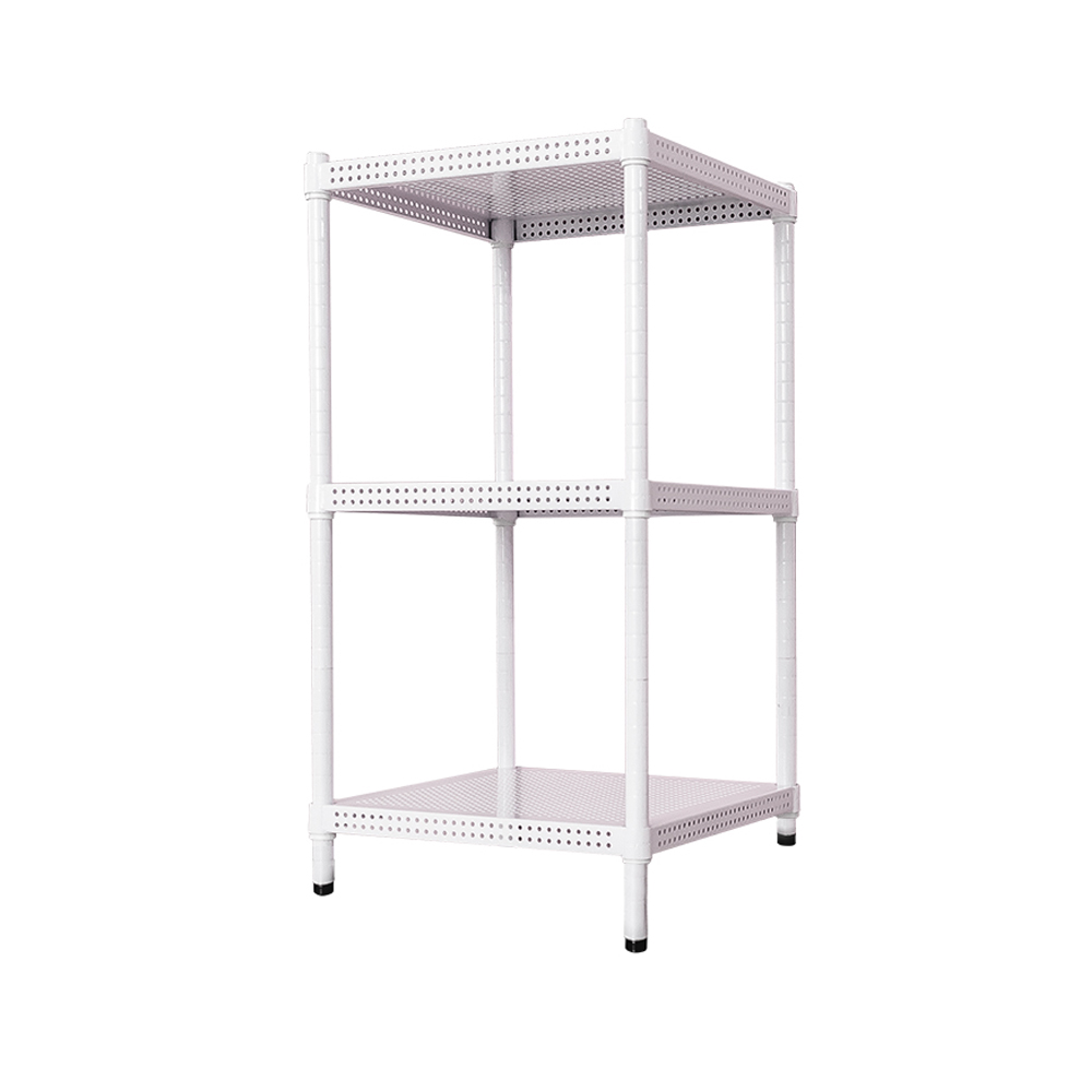 【Y HOUSE】45x45x90cm perforated plate three-layer shelf perforated plate shelf iron rack - paint white, , large