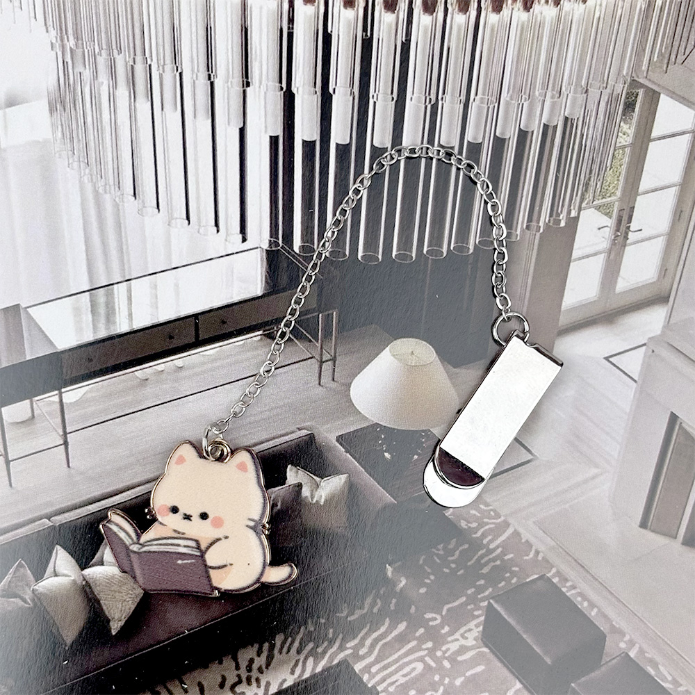 Cat Pendant Chain Bookmark, , large