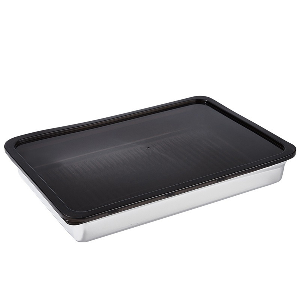 304 stainless steel dumpling box with lid, stackable, kitchen refrigerator food storage box
