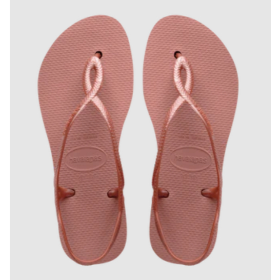 [巴拉娜巴西人字拖專賣店]中壢實體店面HAVAIANAS 哈瓦仕．夾腳拖．LUNA FLATFORM．厚底．女款．綁帶．灰．粉, , large