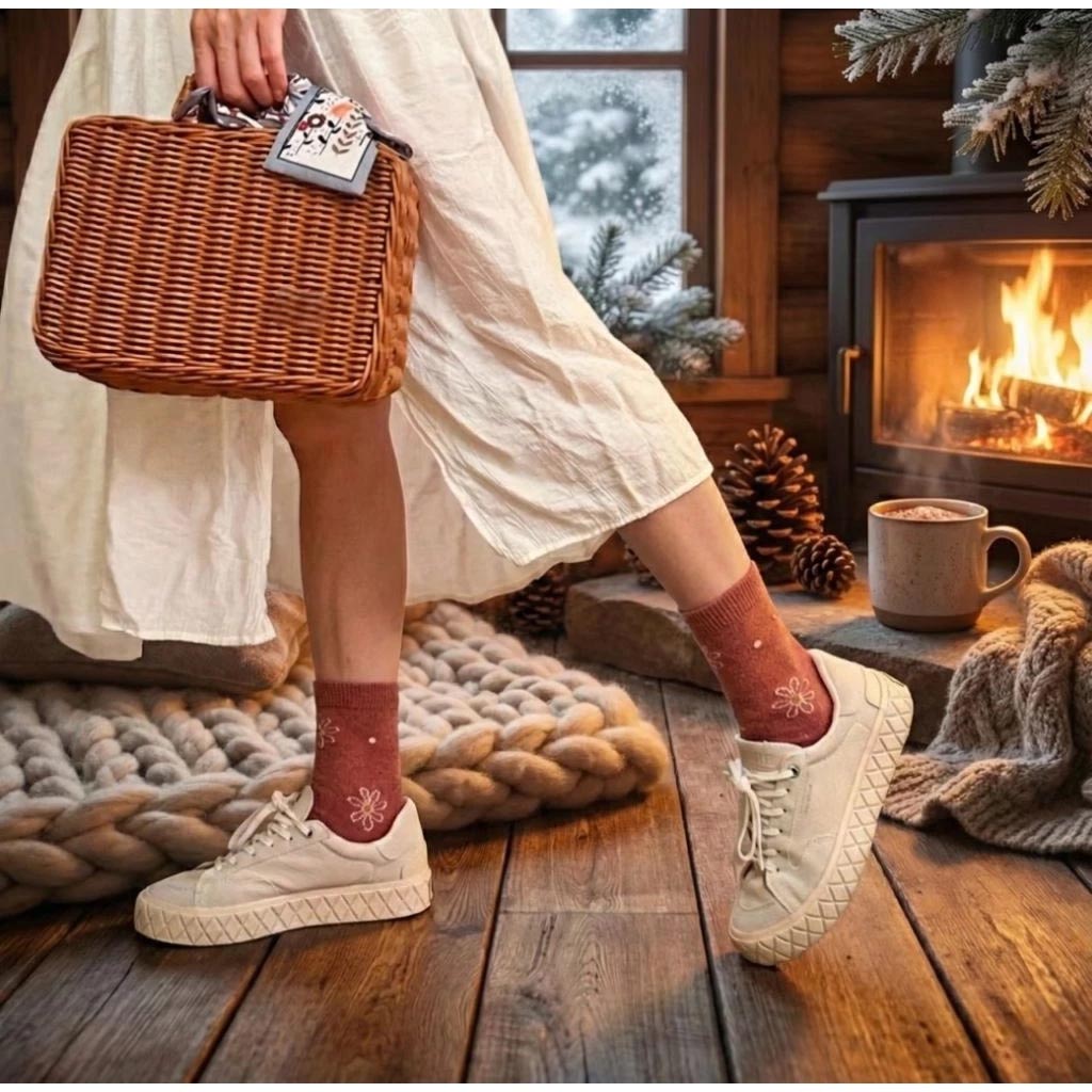 [Kaimei Cotton Industry] 6 pairs of random excellent winter essentials🔥 (women's) exquisite warm socks cold socks warm socks wool socks long socks winter socks, , large