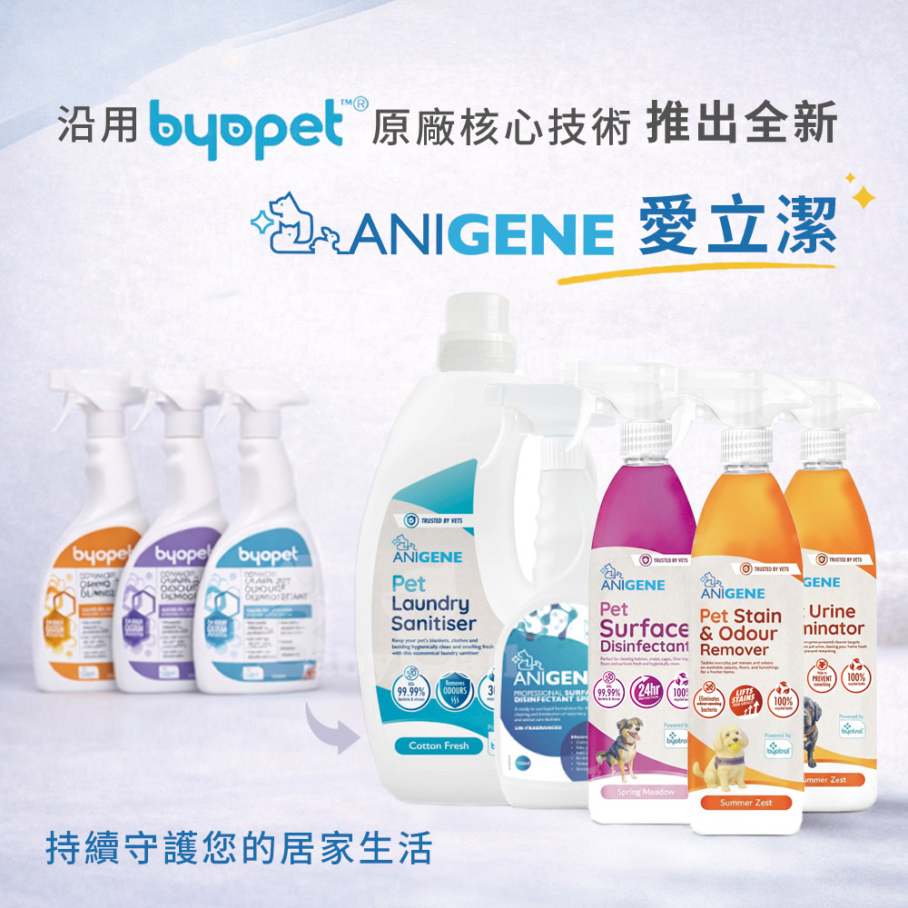 【倆寶貝精品館】【英國Byopet 升級版 】Anigene愛立潔 寵物衣物/織品/布製品-抗菌洗劑 1L, , large