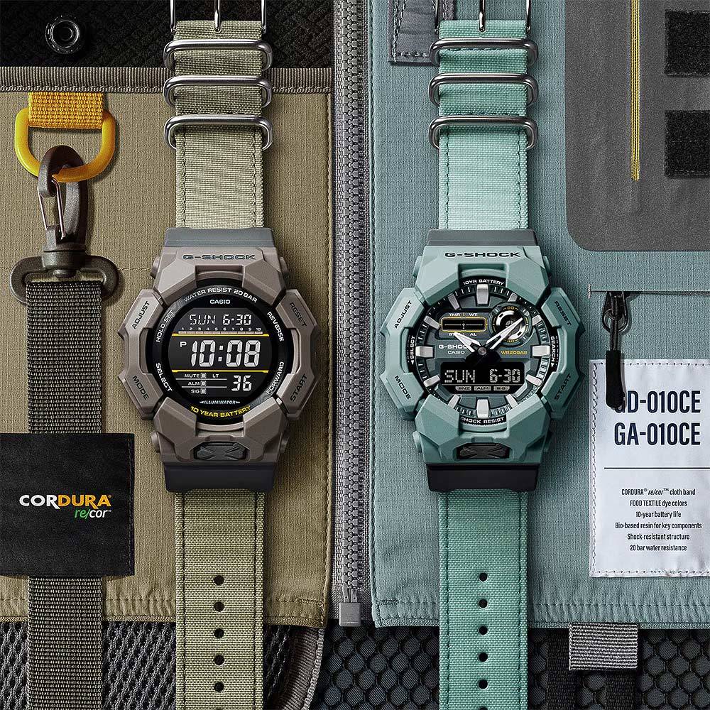 CASIO 卡西歐 G-SHOCK 天然染料 10年電力雙顯手錶 學生錶 GA-010CE-2A, , large