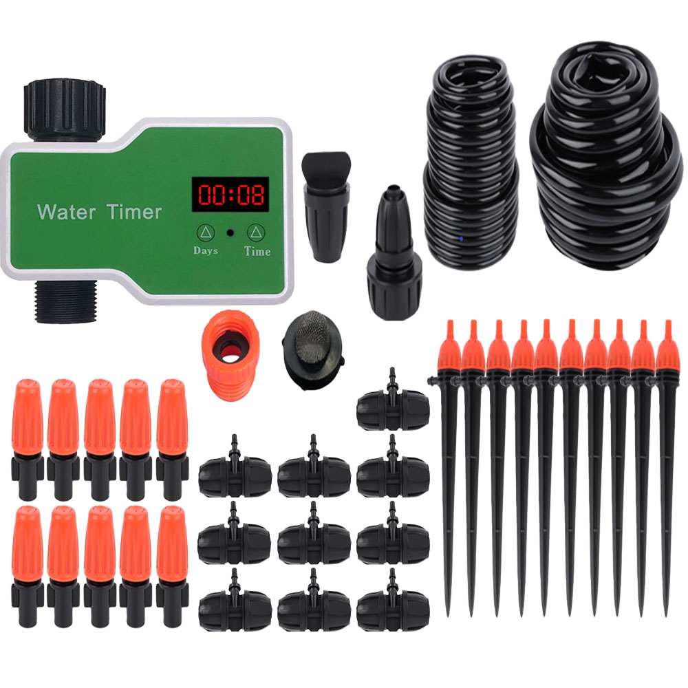 智慧型定時澆水器(T10)+10米10組地插兩用套裝, , large